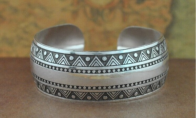 Rustic Boho Silver Cuff
