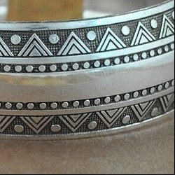 Rustic Boho Silver Cuff