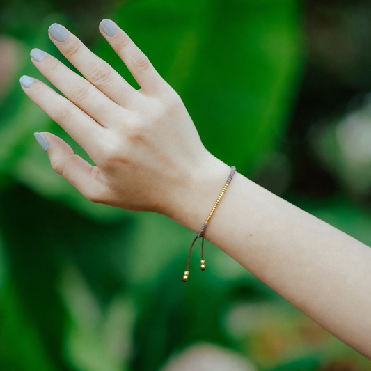 Miyuki Grey Boho Charm Bracelet