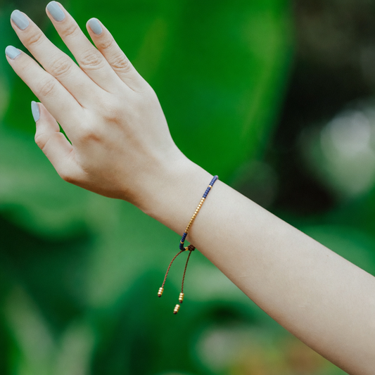 Miyuki Navy Blue Boho Charm Bracelet