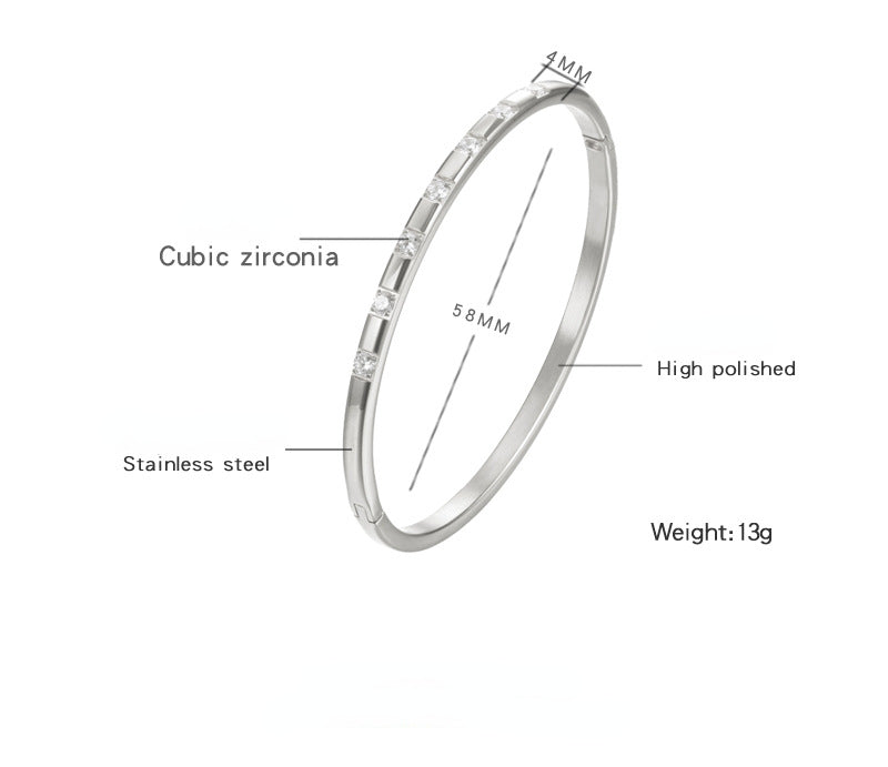 Boho 14k Gold Plated Bangle - Seven Diamonds