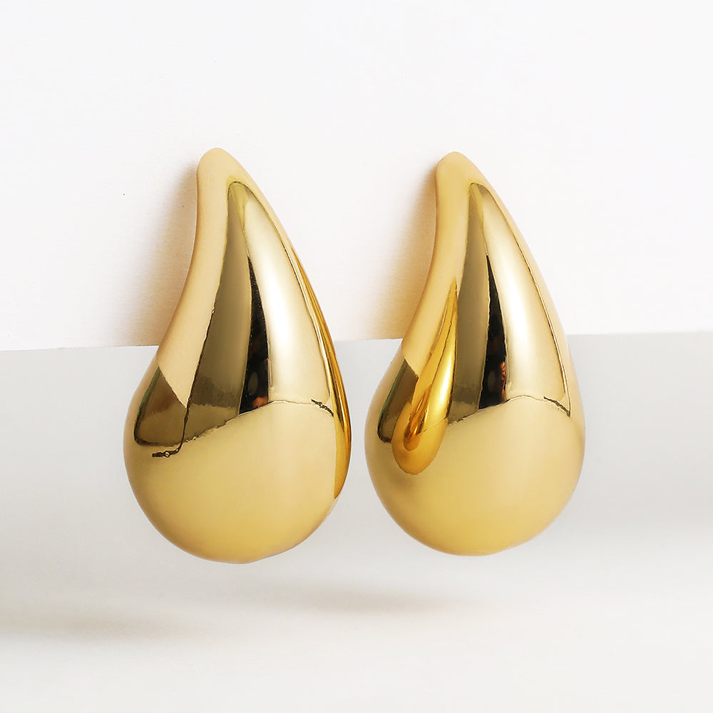 Gold Drop Tear Earrings