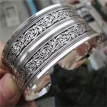 Vintage Boho Tibetan Silver Bangle