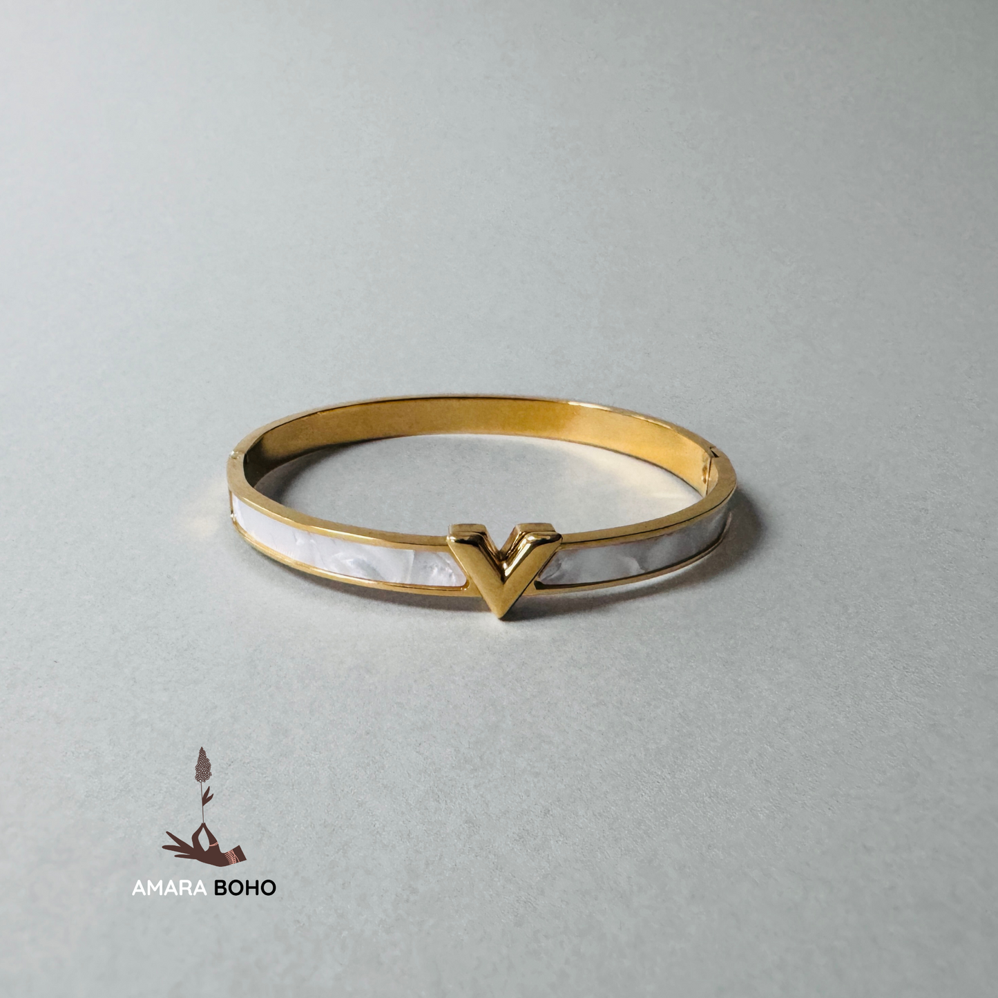 Vista 18K Gold Plated Enamel Bangle