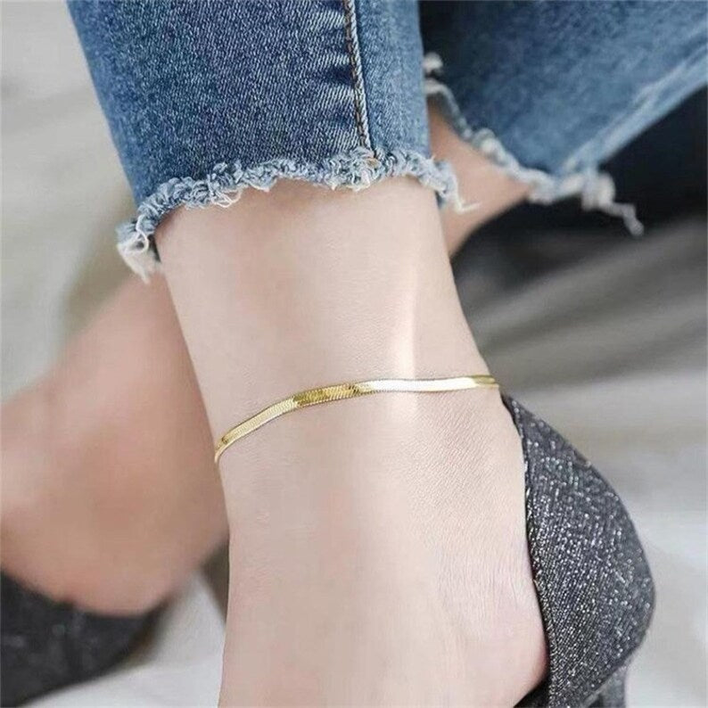 Boho Gold Snake Anklet