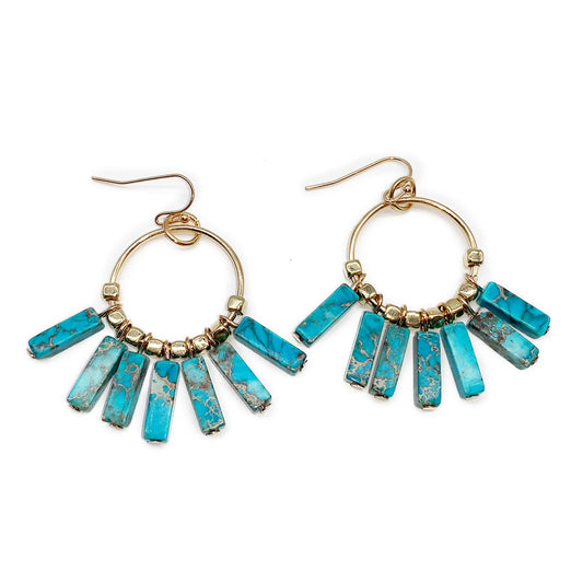 Sky Blue Stone Boho Earrings