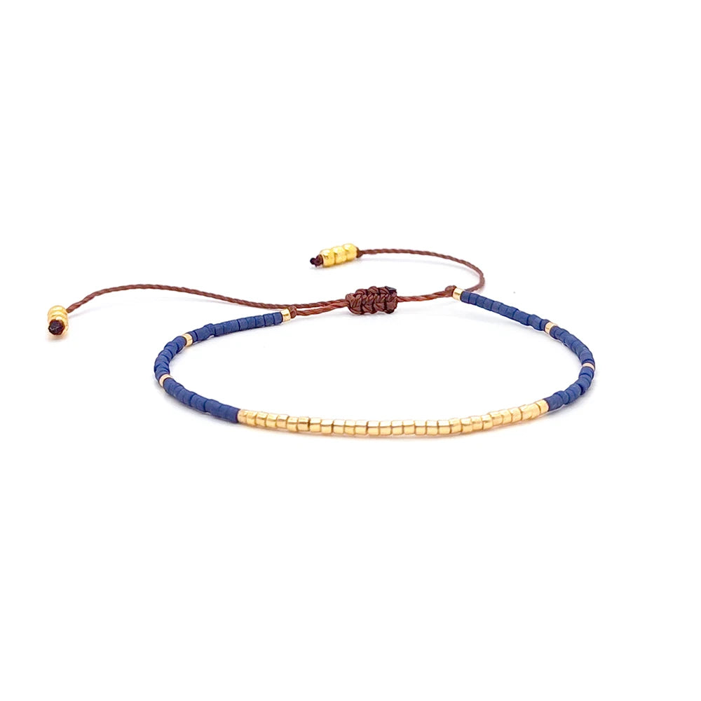 Miyuki Navy Blue Boho Charm Bracelet
