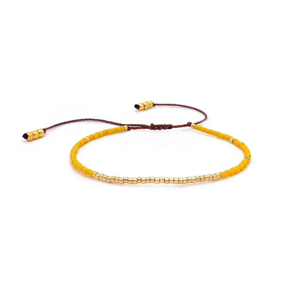 Miyuki Deep Yellow Boho Charm Bracelet