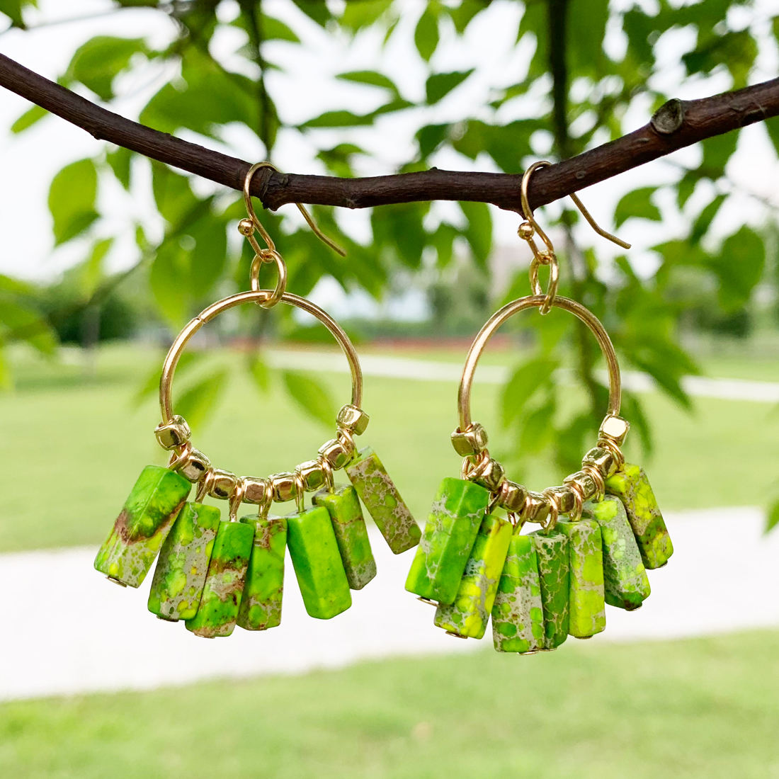 Earth Stone Boho Earrings