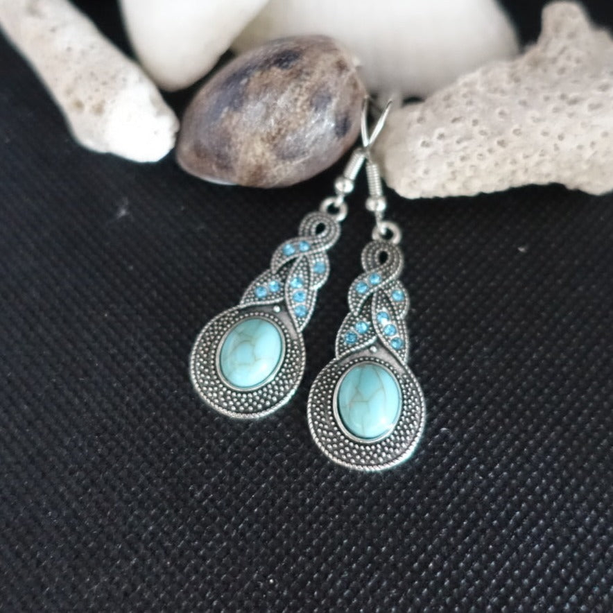 Boho Diamonte Indi Turquoise Earrings
