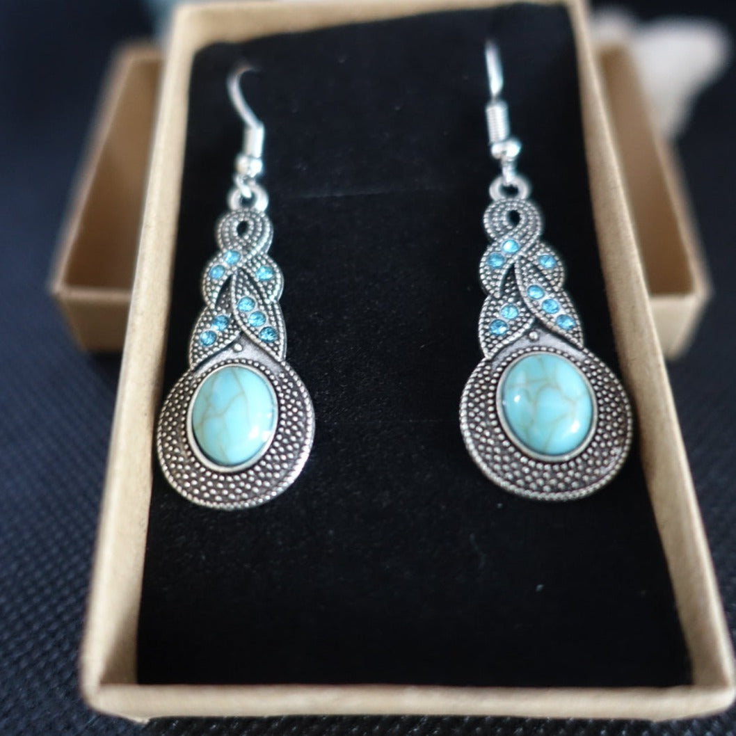 Boho Diamonte Indi Turquoise Earrings