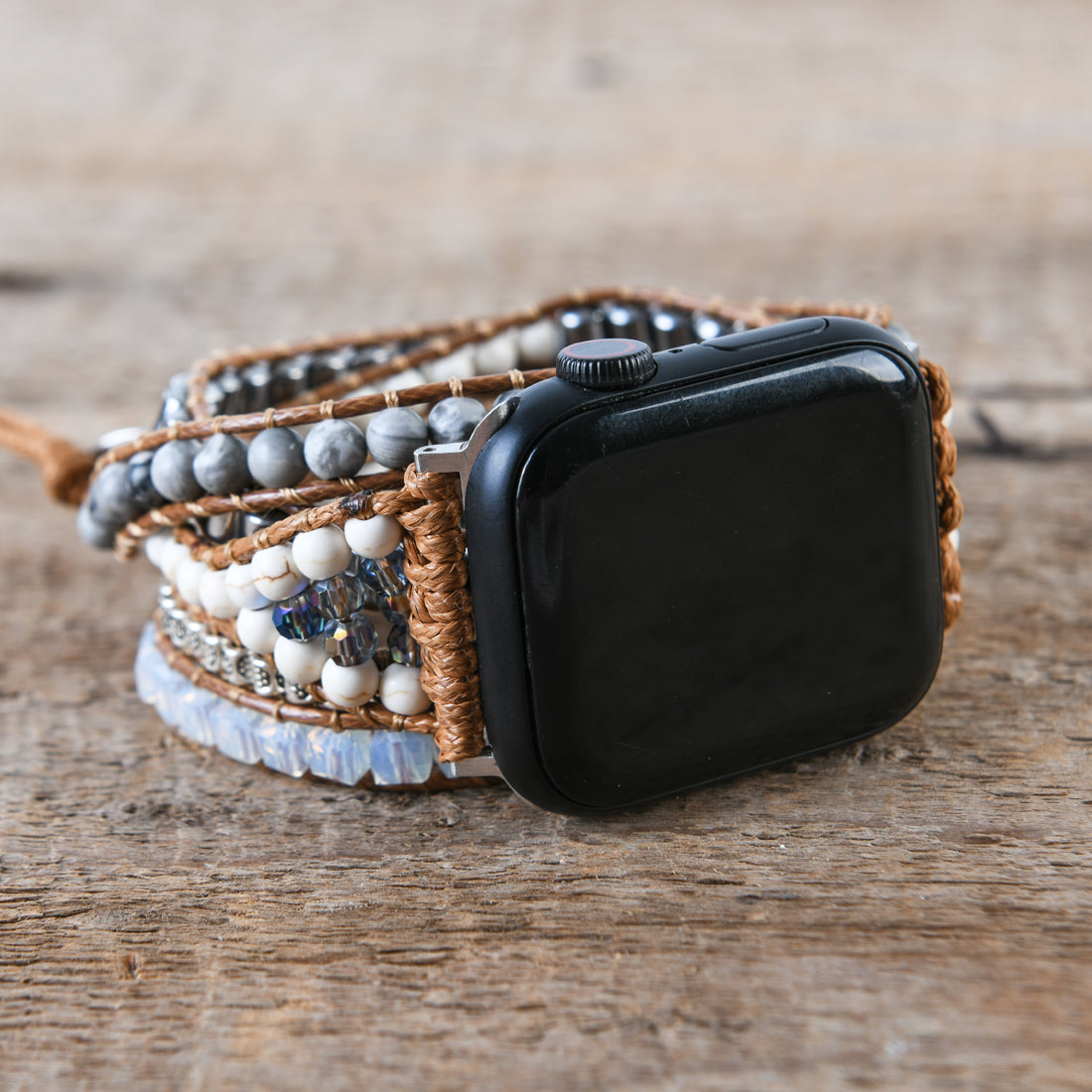 Boho Hematite Tranquil Apple Watch Strap