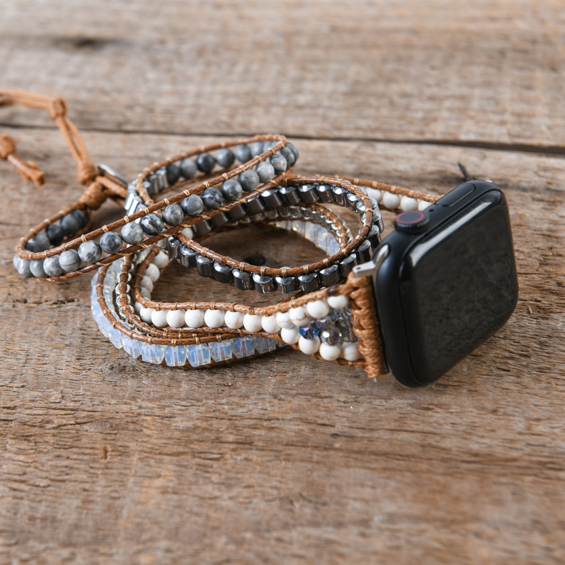 Boho Hematite Tranquil Apple Watch Strap