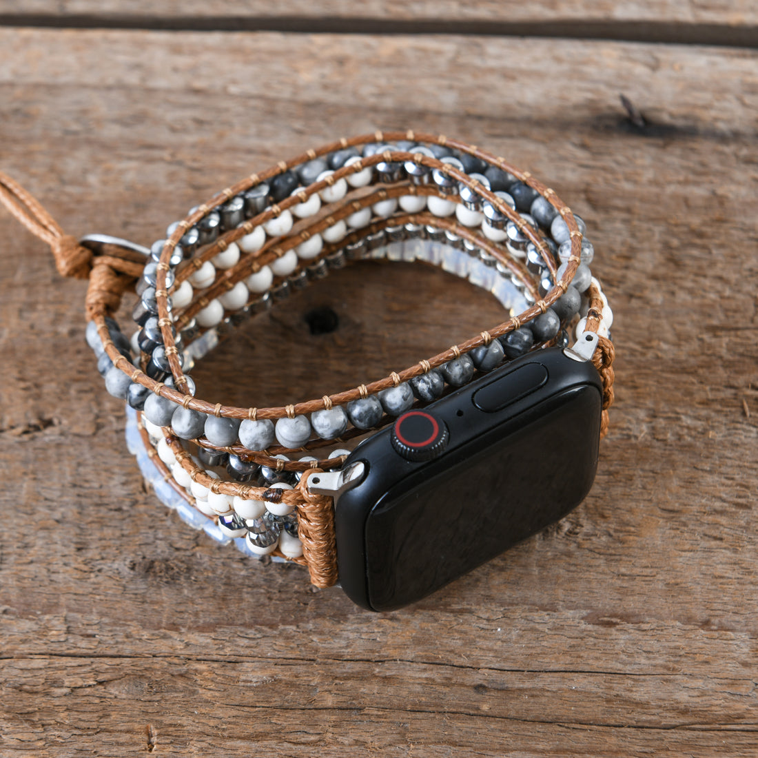 Boho Hematite Tranquil Apple Watch Strap