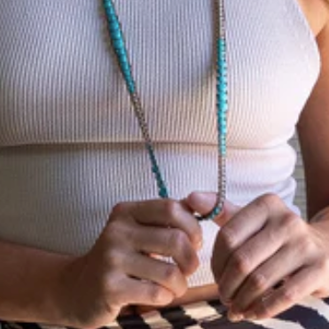 Ocean Turquoise + Silver Zinc - Boho Bracelet