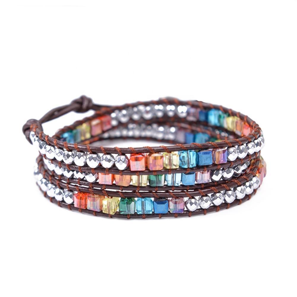 Chakra Crystal Cube - Boho Bracelet