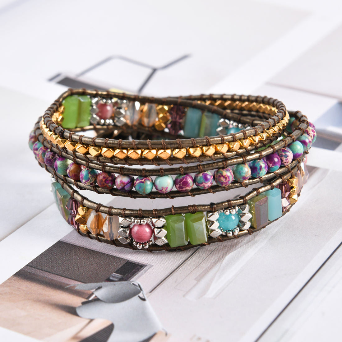 Chica Jasper 3 x Wrap - Boho Bracelet