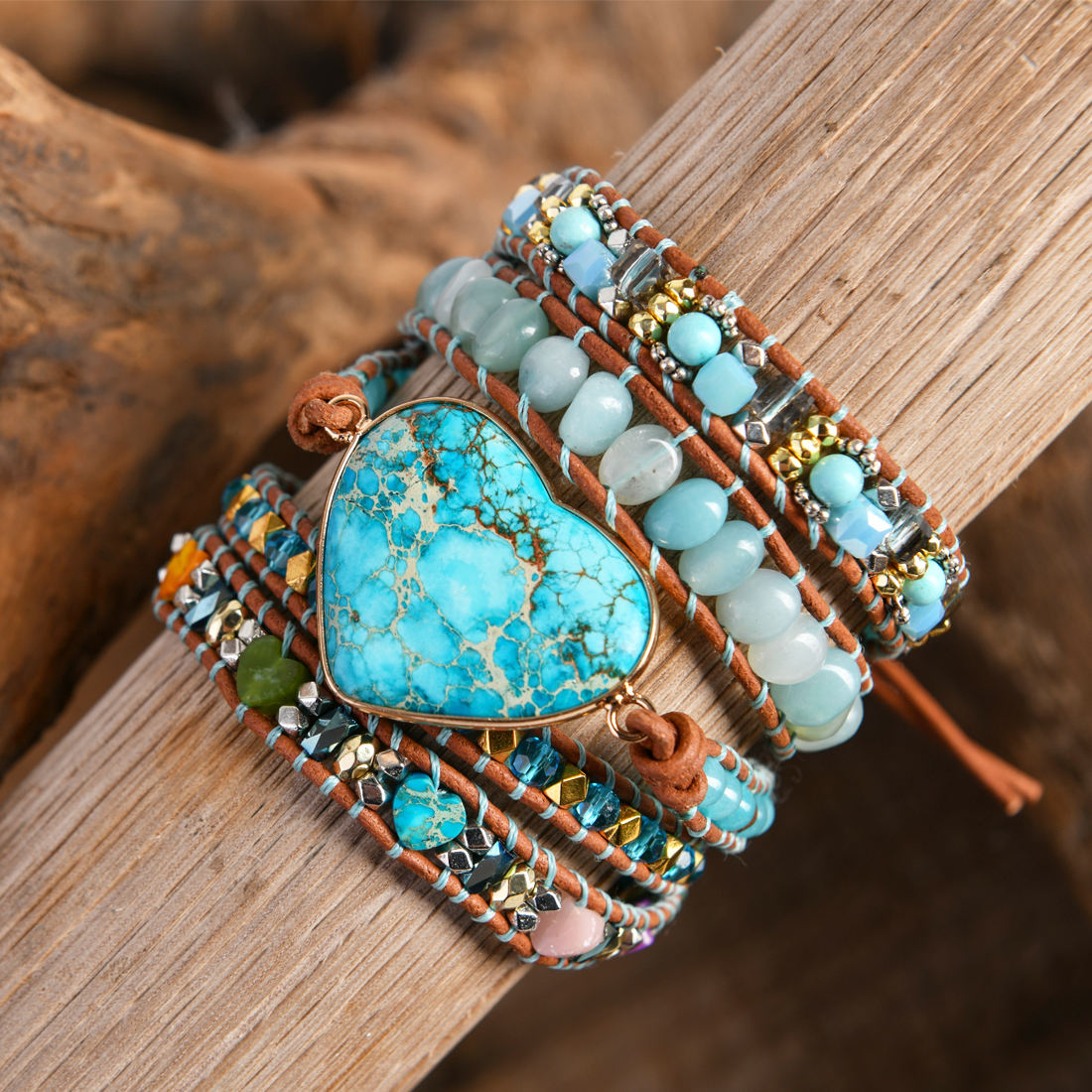 Ocean Imperial Jasper Natural Stone - Boho Bracelet