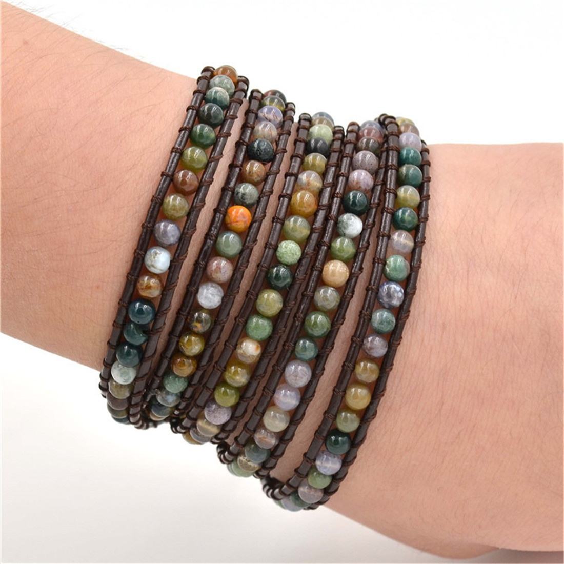 India Agate Natural Stone - Boho Bracelet