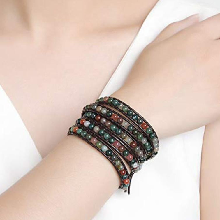 India Agate Natural Stone - Boho Bracelet