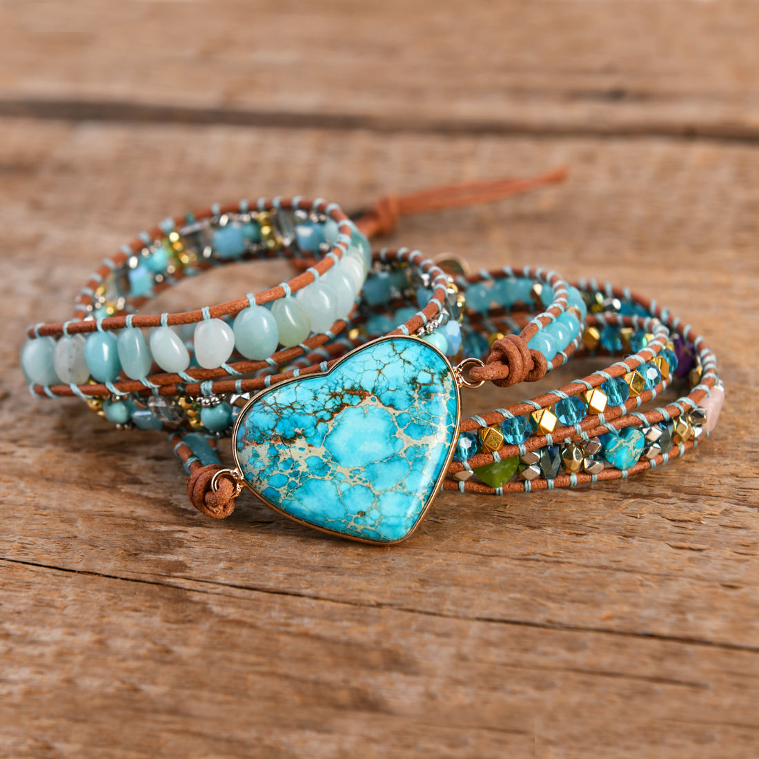 Ocean Imperial Jasper Natural Stone - Boho Bracelet