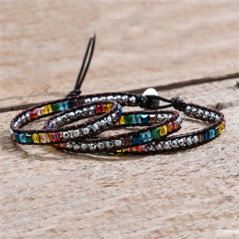 Chakra Crystal Cube - Boho Bracelet