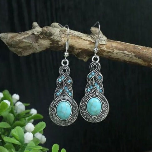 Boho Diamonte Indi Turquoise Earrings