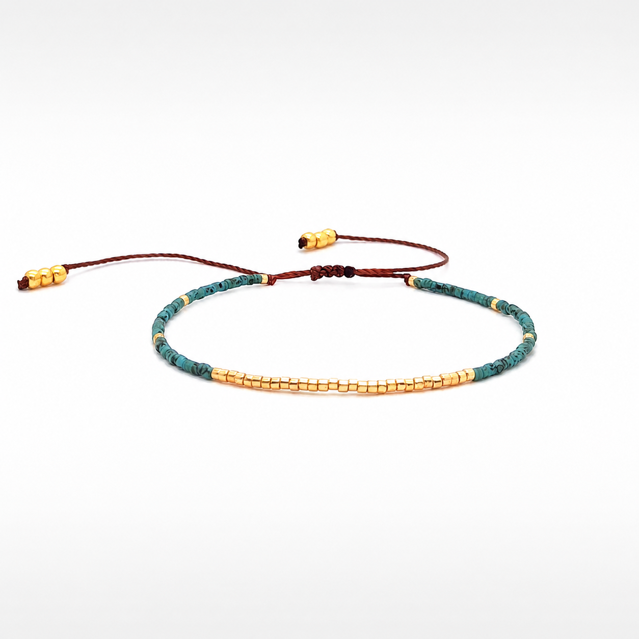 Miyuki Amozonite Boho Charm Bracelet