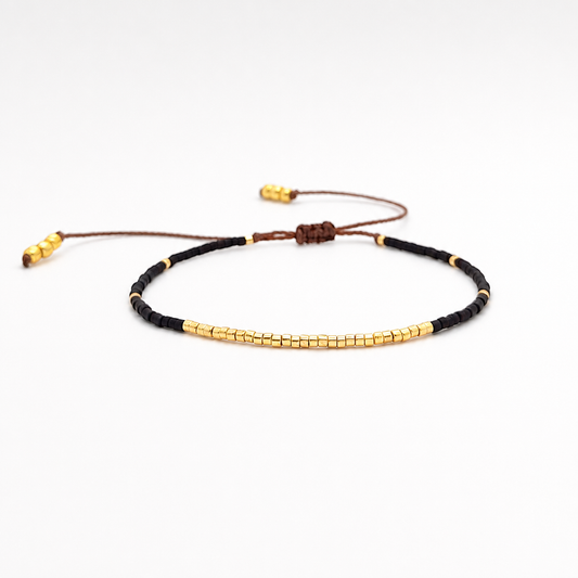 Miyuki Ocean Black Boho Charm Bracelet