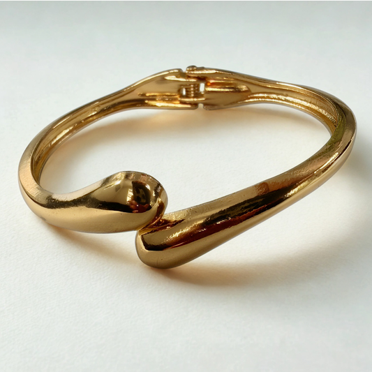 Boho Polished Gold Drop Cuff
