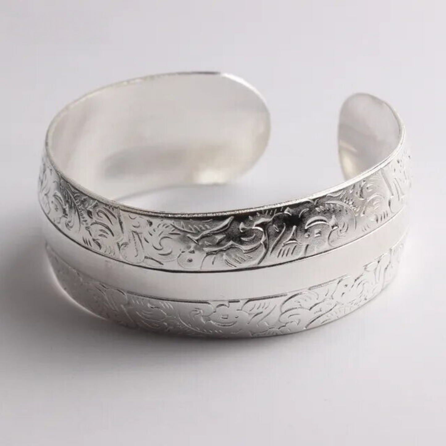 Boho Tibetan Silver Bangle - Artisan