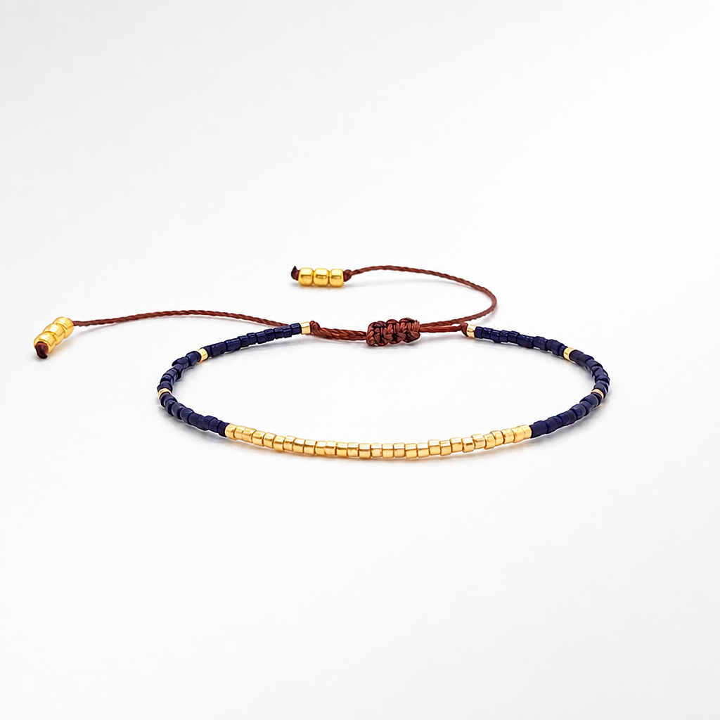 Miyuki Deep Blue Boho Charm Bracelet