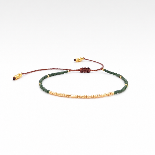 Miyuki Deep Green Boho Charm Bracelet