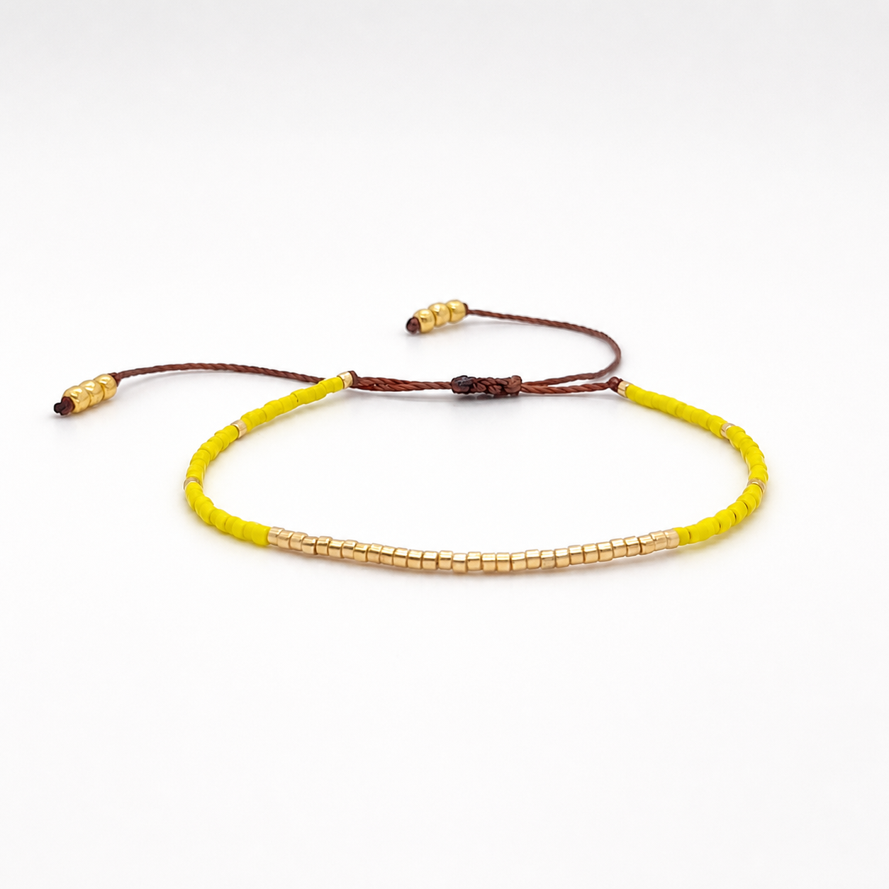 Miyuki Deep Yellow Boho Charm Bracelet