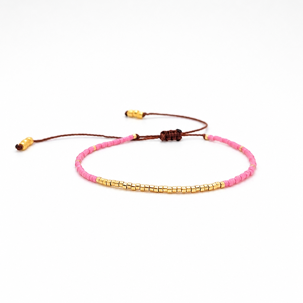 Miyuki Fuchsia Pink Boho Charm Bracelet