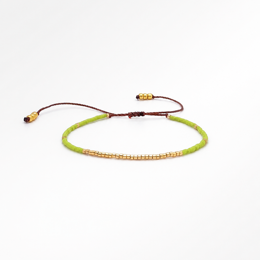 Miyuki Green Boho Charm Bracelet