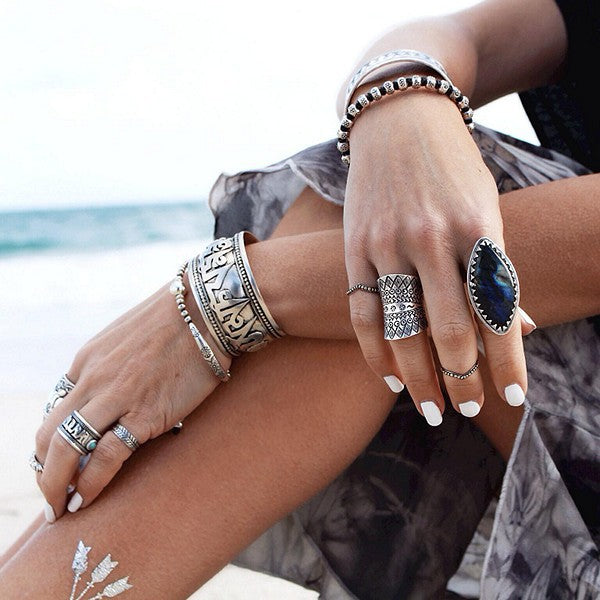 Boho Tibetan Silver Bangle