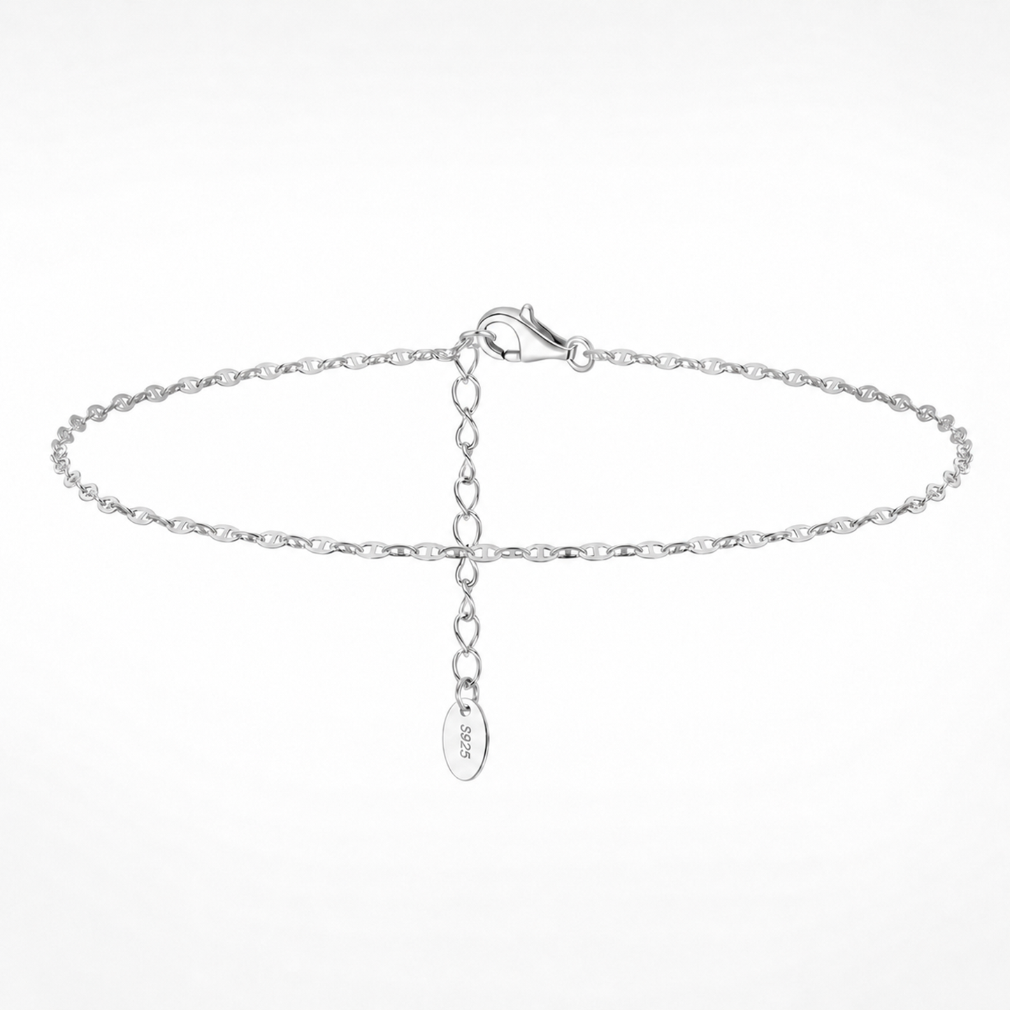 Silver Boho Paperclip Anklet