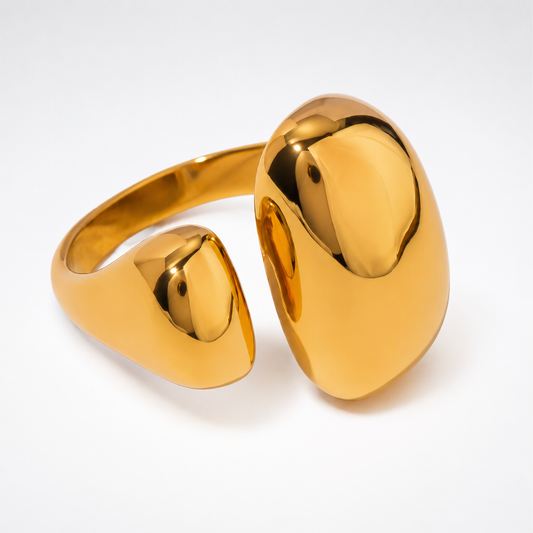 Golden Pebble Ring