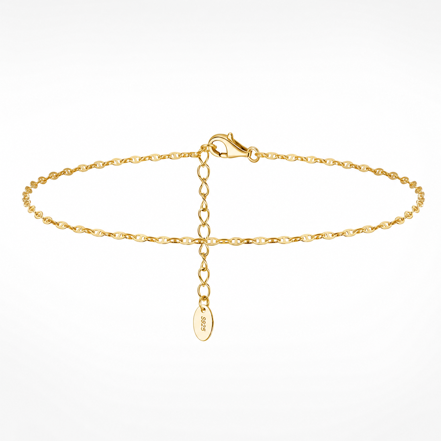14k Gold Plated Boho Paperclip Anklet