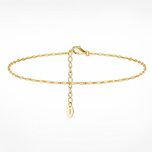 14k Gold Plated Boho Paperclip Anklet