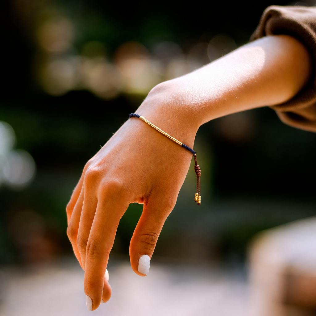 Miyuki Deep Blue Boho Charm Bracelet