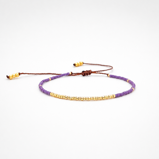 Miyuki Purple Boho Charm Bracelet