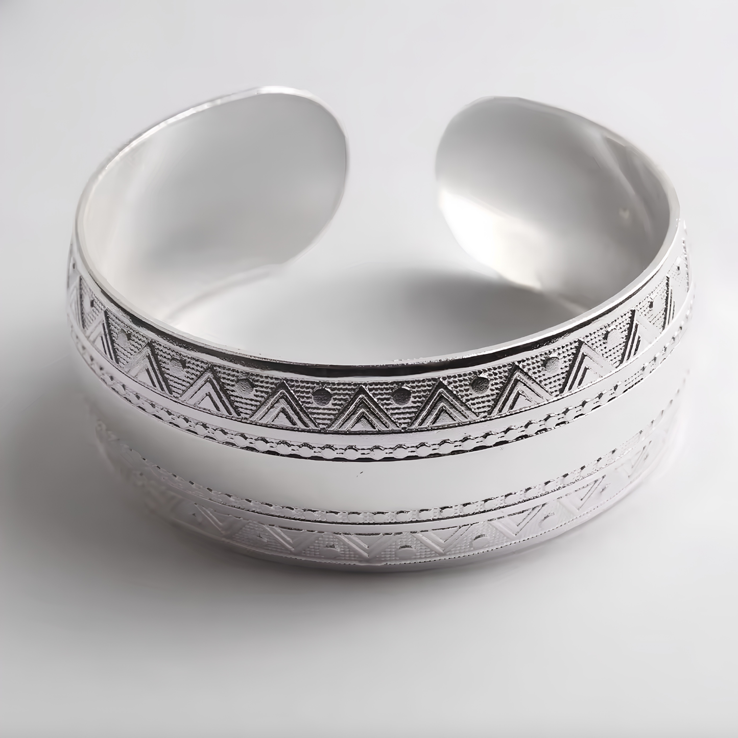 Rustic Boho Silver Cuff