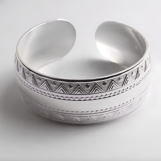 Rustic Boho Silver Cuff