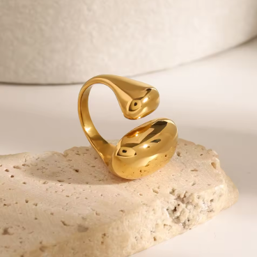 Golden Pebble Ring