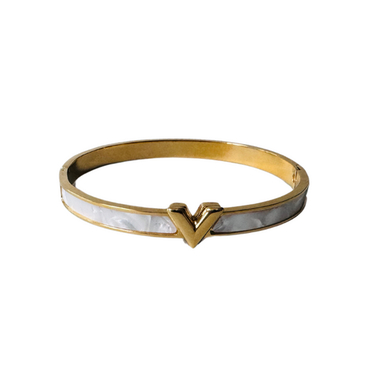 Vista 18K Gold Plated Enamel Bangle