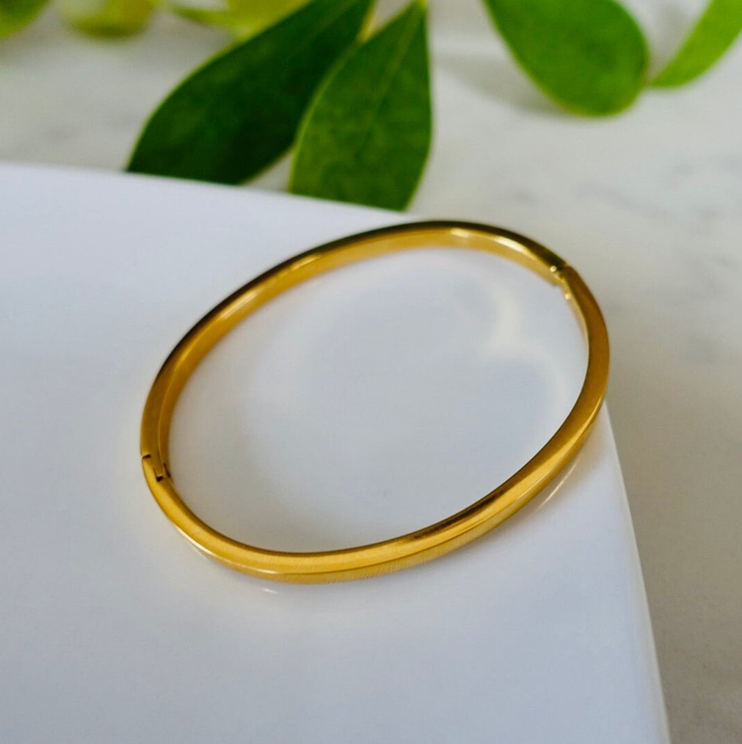 Boho 14k Gold Plated Bangle - Golden Serenity