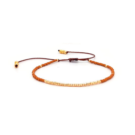 Miyuki Ocean Light Brown Boho Charm Bracelet