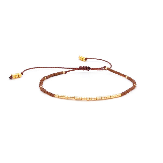 Miyuki Ocean Brown Boho Charm Bracelet